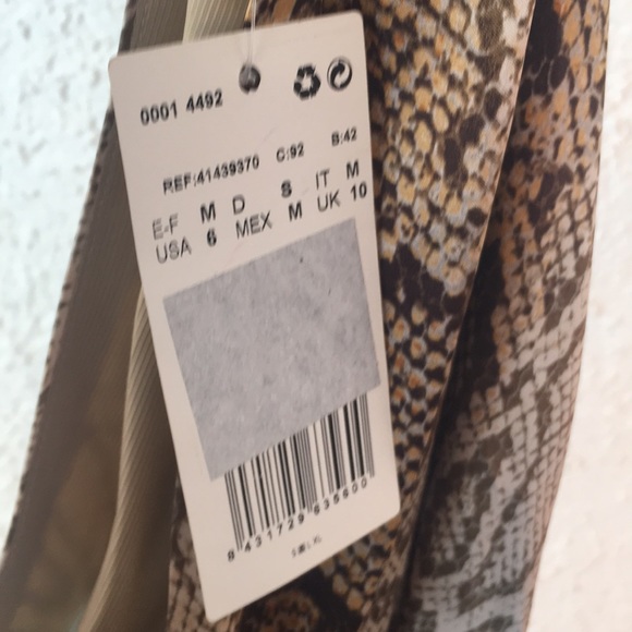 Mango python print plunge dress size 6 NWT - Picture 5 of 7